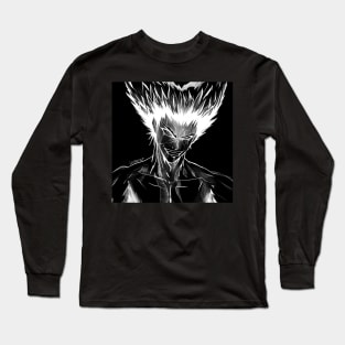the mark of the wolves garou martial art expert in anime style ecopop in black Long Sleeve T-Shirt